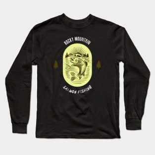 Rocky Mountain Salmon Fishing - Yellow V2 Long Sleeve T-Shirt